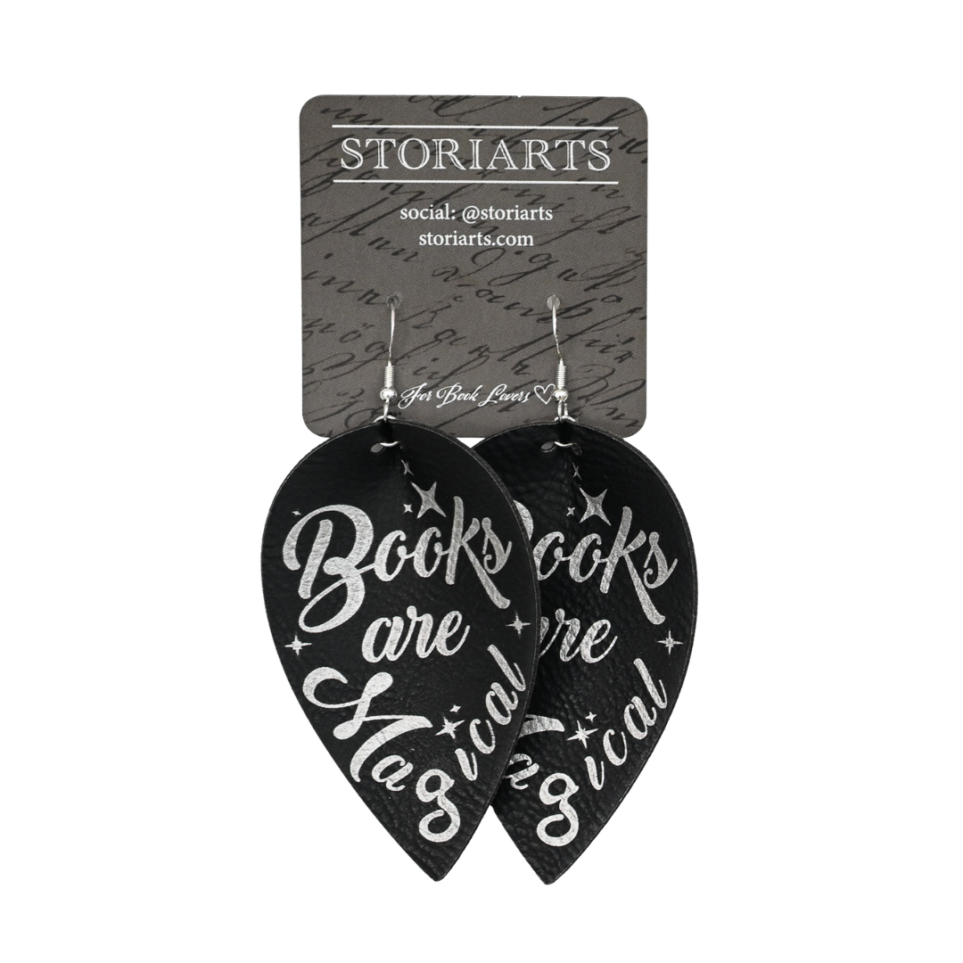 Books are Magical Leatherette Earrings