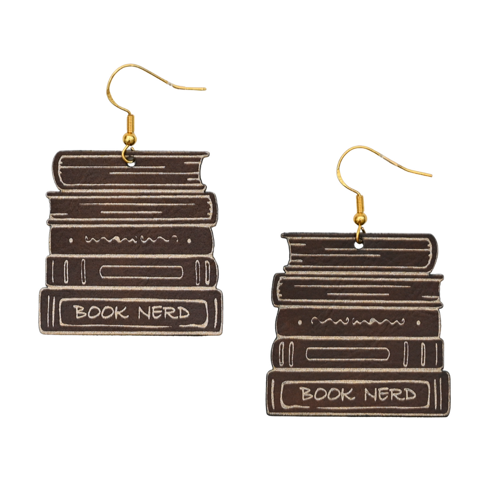 Book Nerd Leatherette Earrings