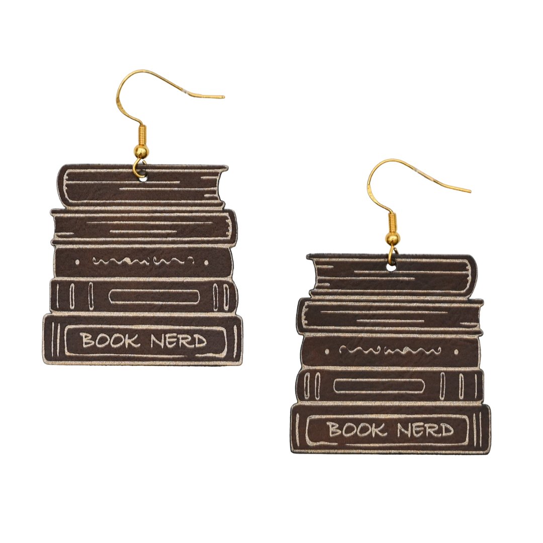 Book Nerd Leatherette Earrings