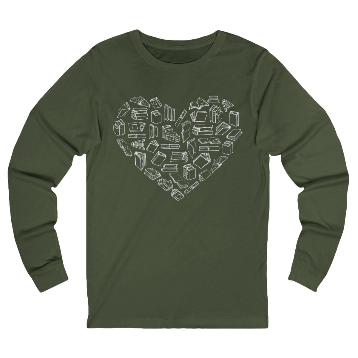 I Heart Books Long Sleeve Unisex Tee