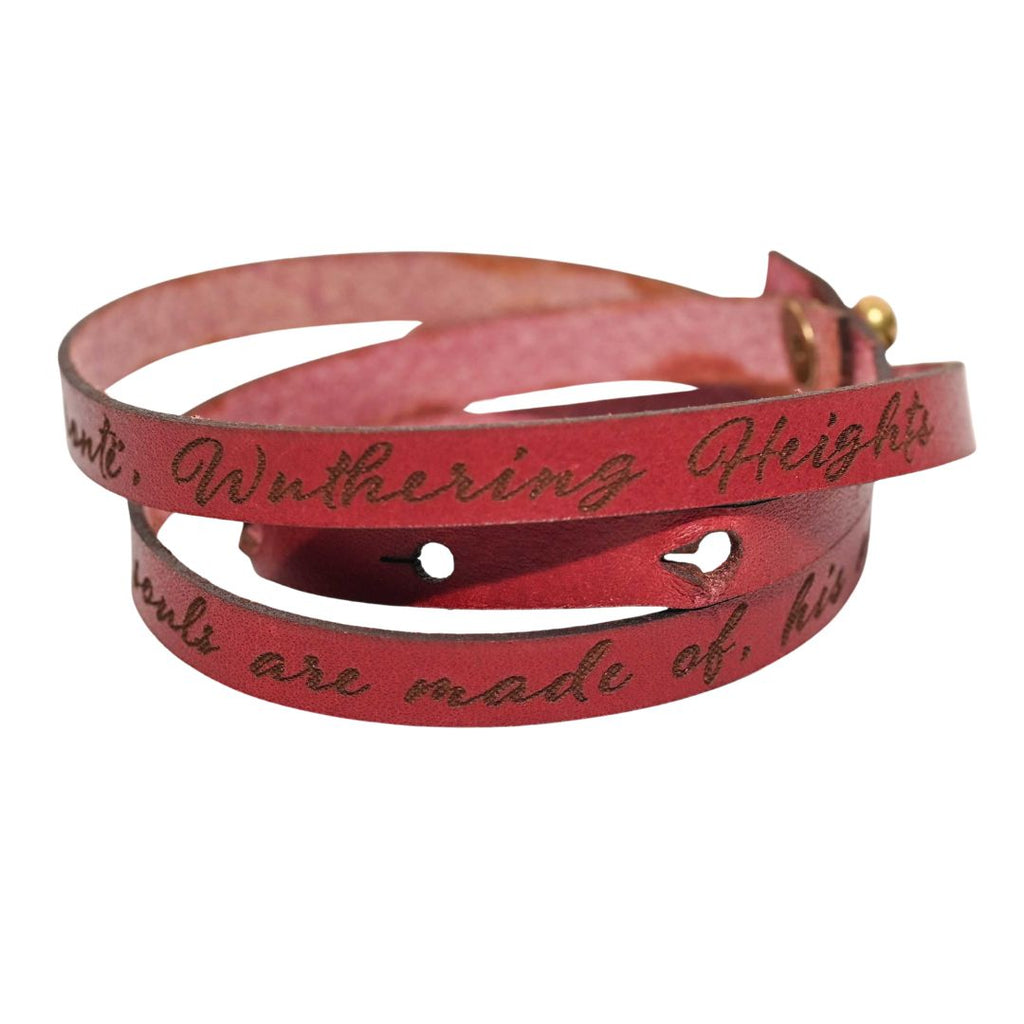 Wuthering Heights Leather Quote Bracelet