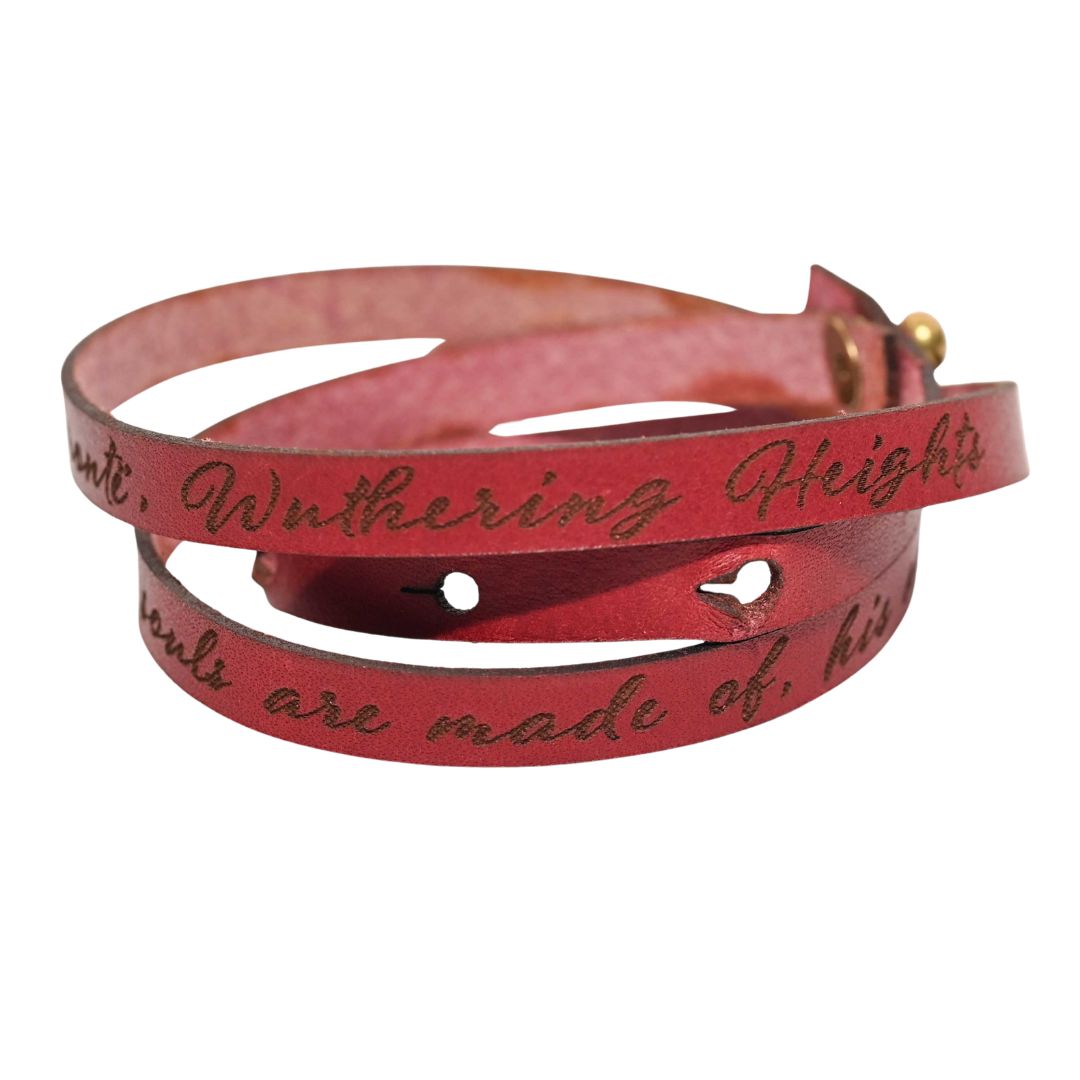 Wuthering Heights Leather Quote Bracelet