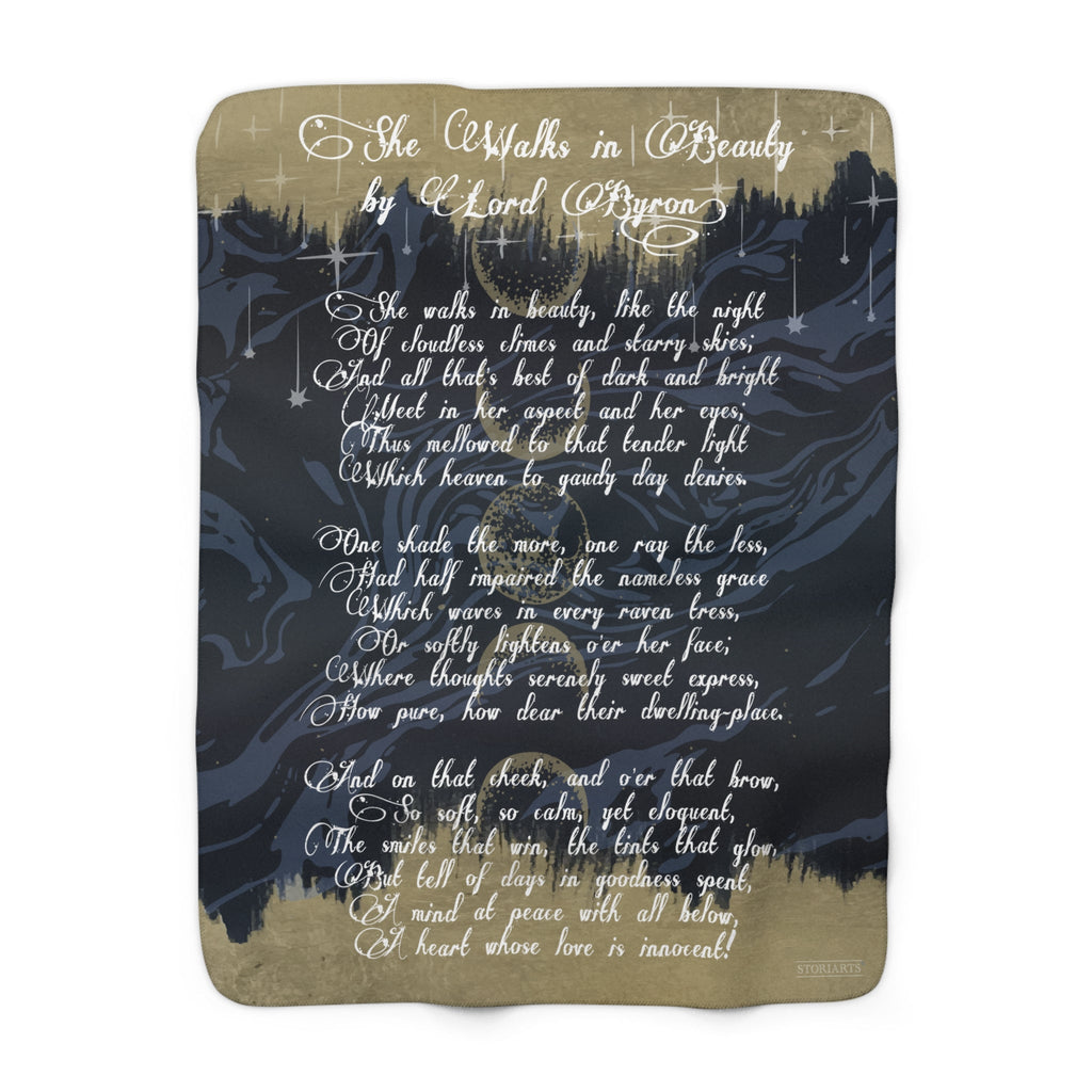 She Walks in Beauty Sherpa Fleece Book Blanket