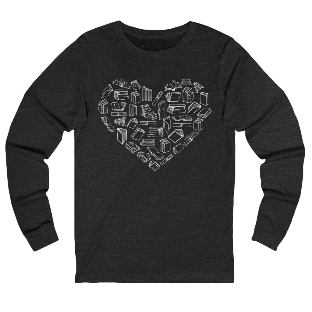 I Heart Books Long Sleeve Unisex Tee