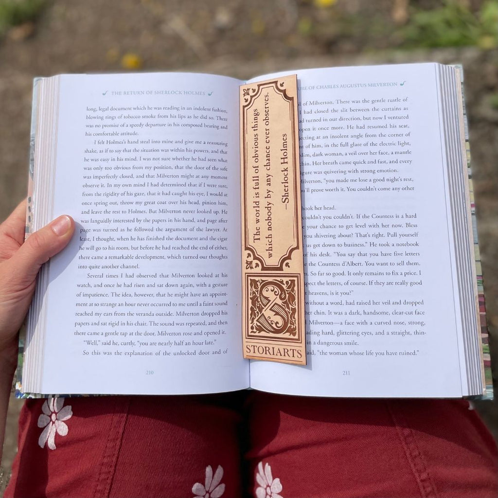 Sherlock Holmes Leather Quote Bookmark