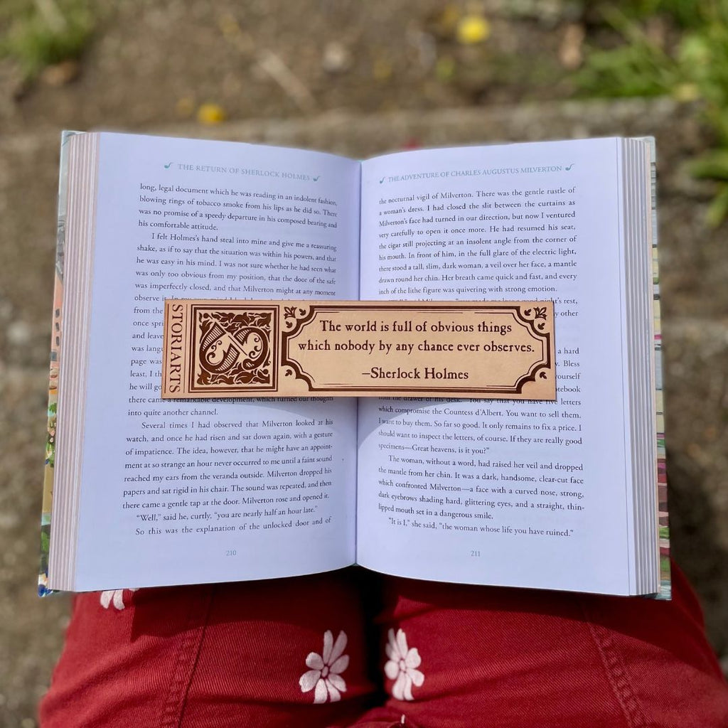 Sherlock Holmes Leather Quote Bookmark