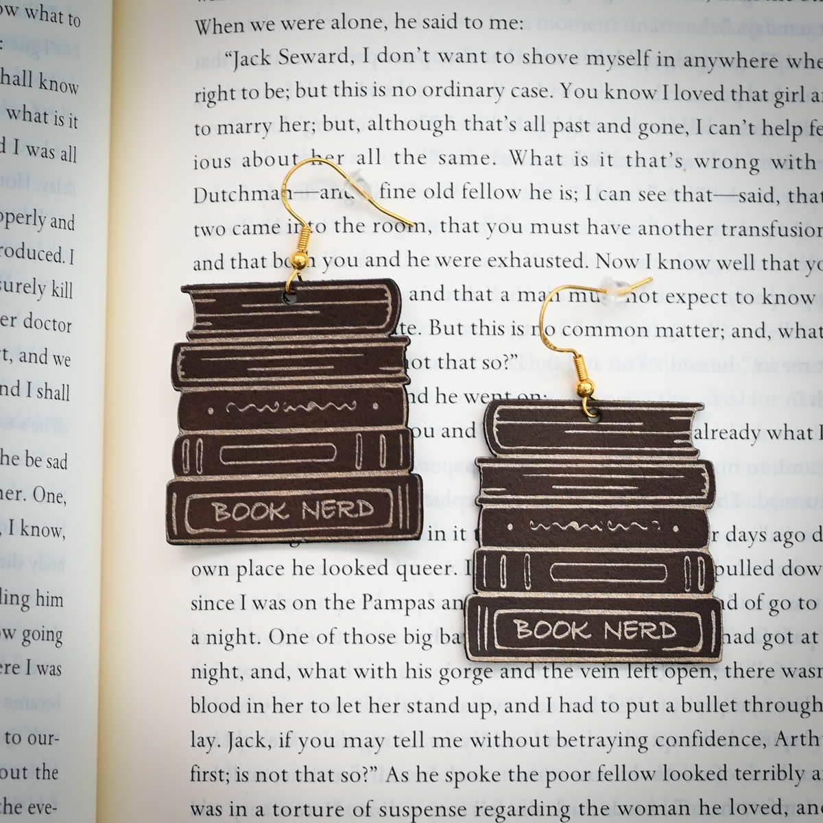 Book Nerd Leatherette Earrings