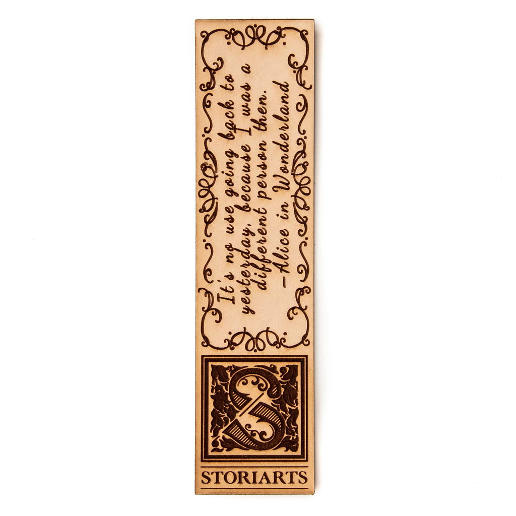 Alice in Wonderland Leather Quote Bookmark