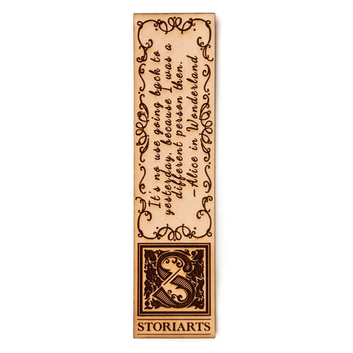 Alice in Wonderland Leather Quote Bookmark