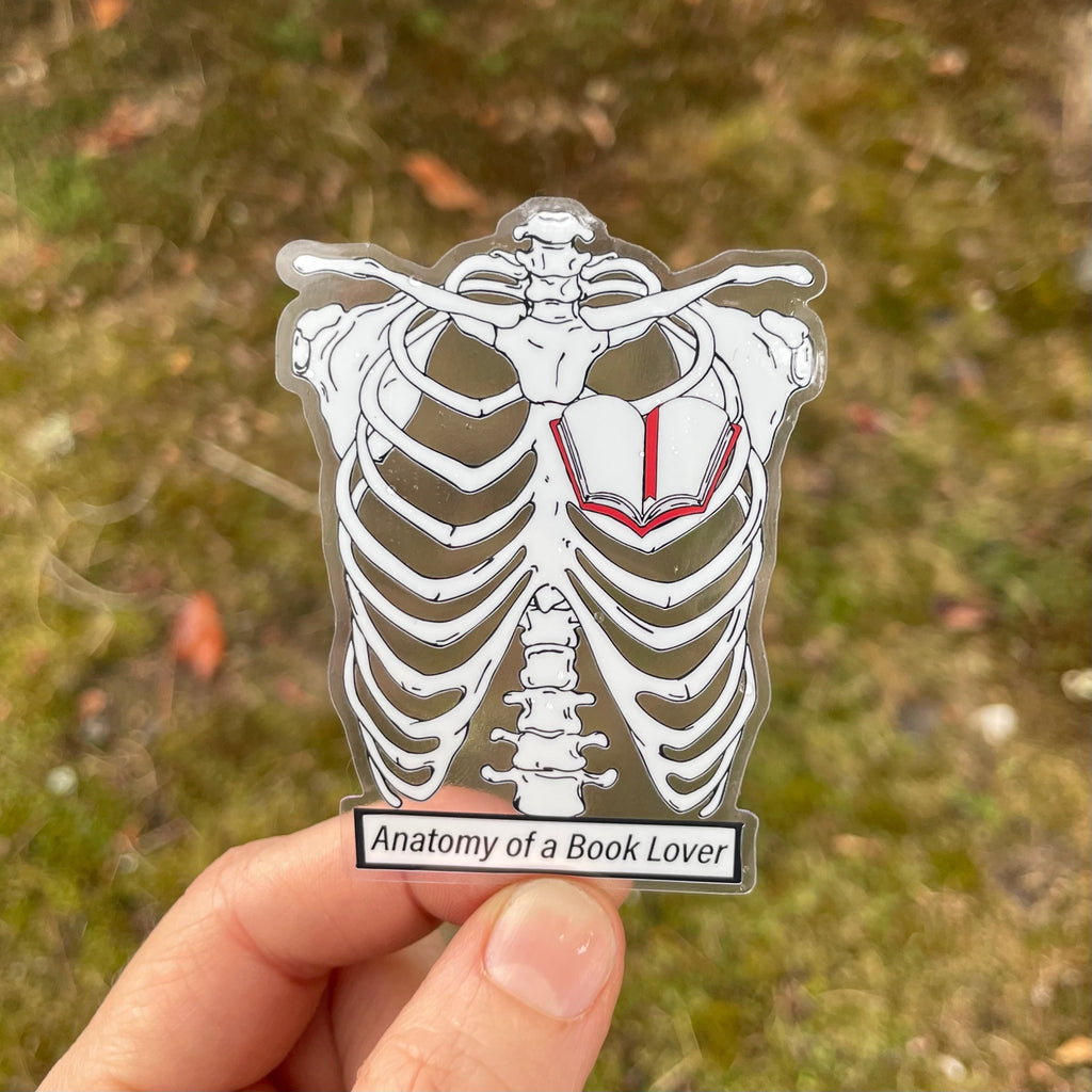 Anatomy of a Book Lover Clear Sticker