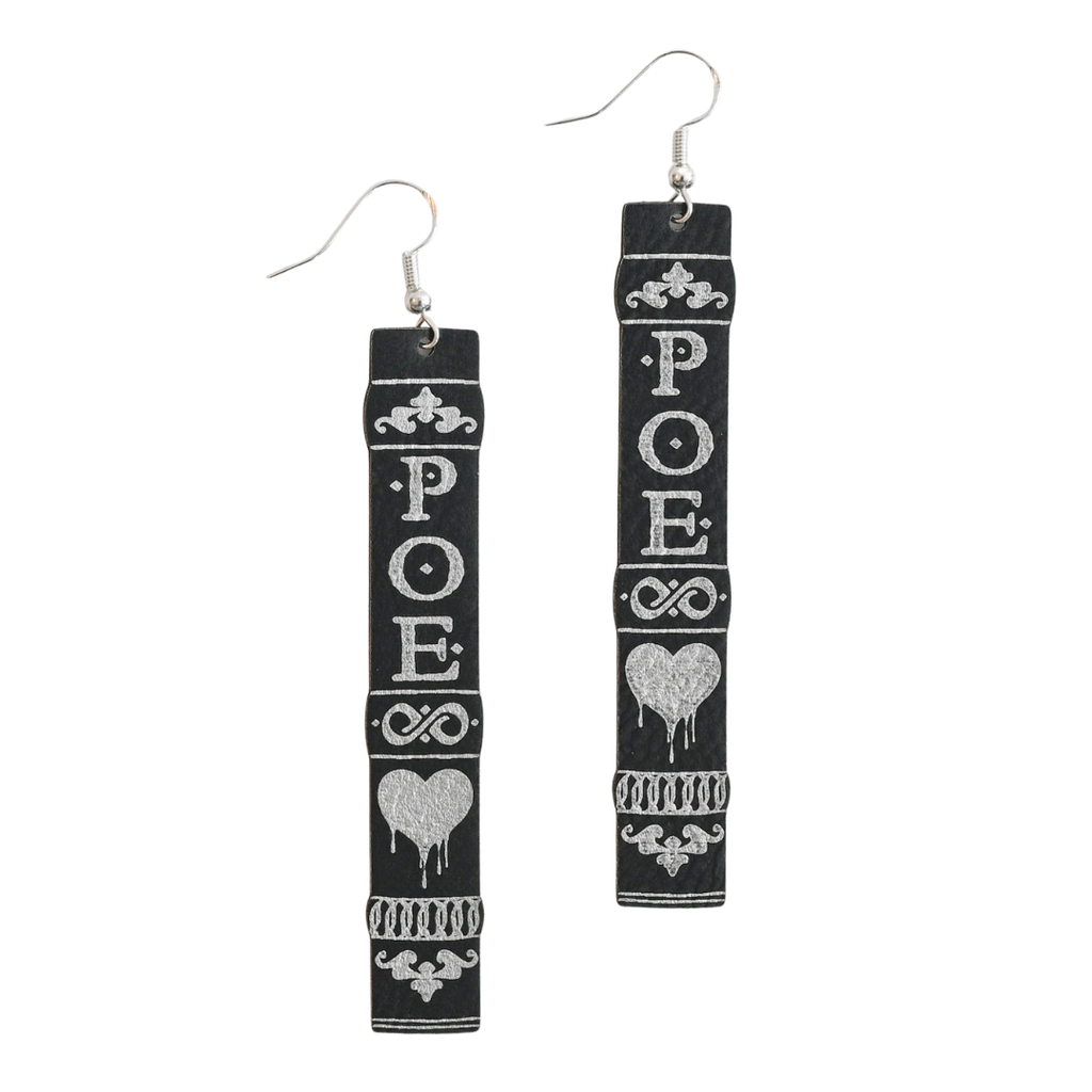 Edgar Allan Poe Leatherette Earrings