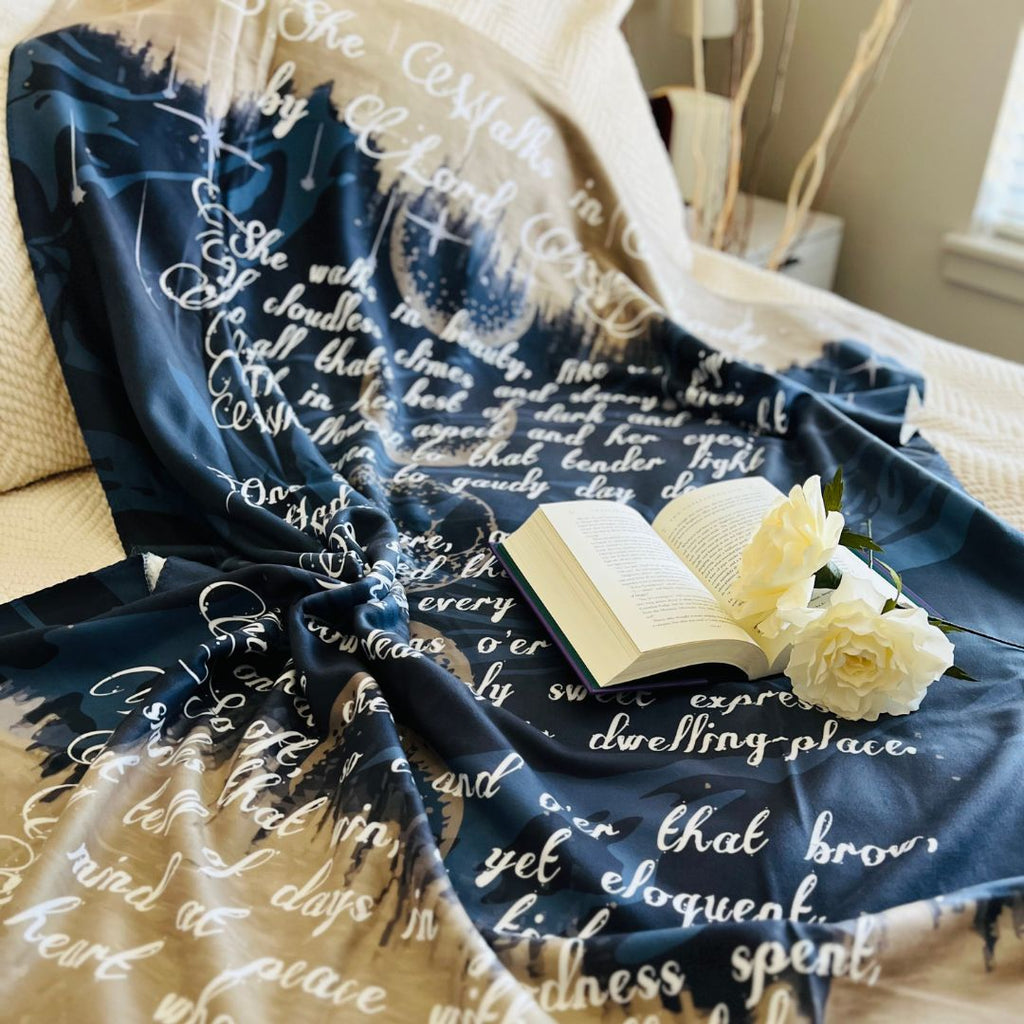 She Walks in Beauty Sherpa Fleece Book Blanket