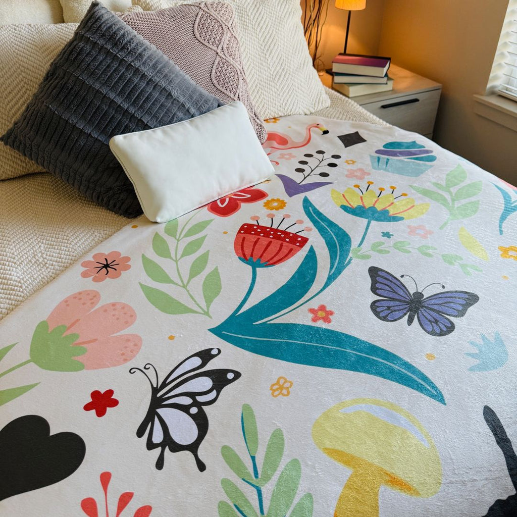 Alice in Wonderland Sherpa Fleece Book Blanket