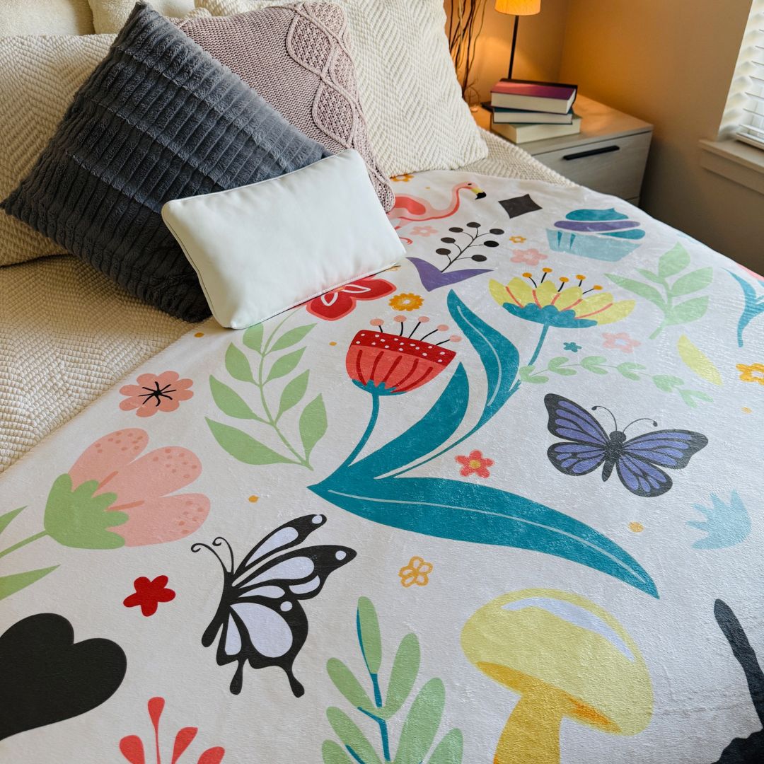 Alice in Wonderland Sherpa Fleece Book Blanket
