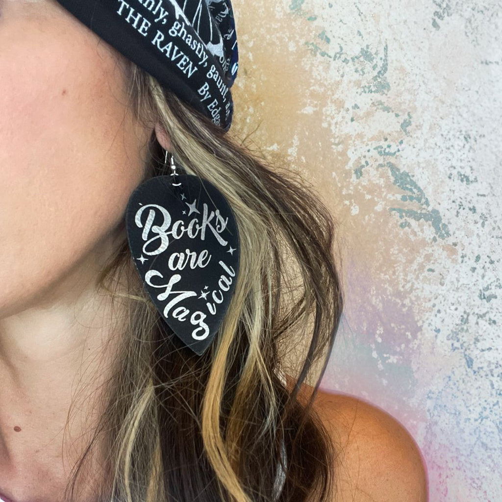 Books are Magical Leatherette Earrings