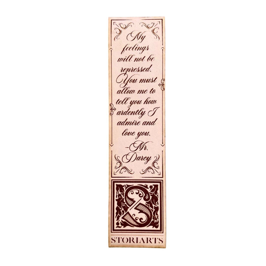 Mr. Darcy Leather Quote Bookmark