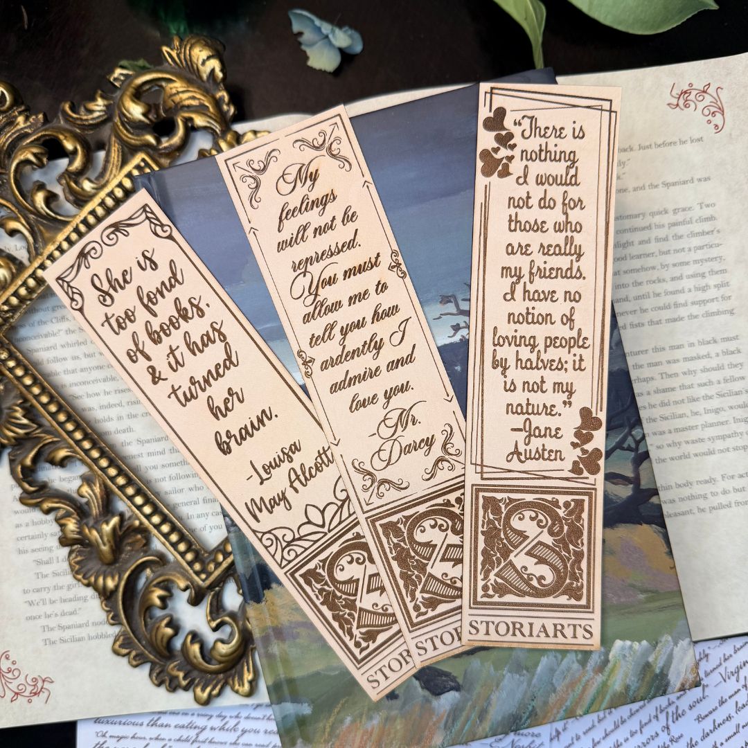 Louisa May Alcott Leather Quote Bookmark