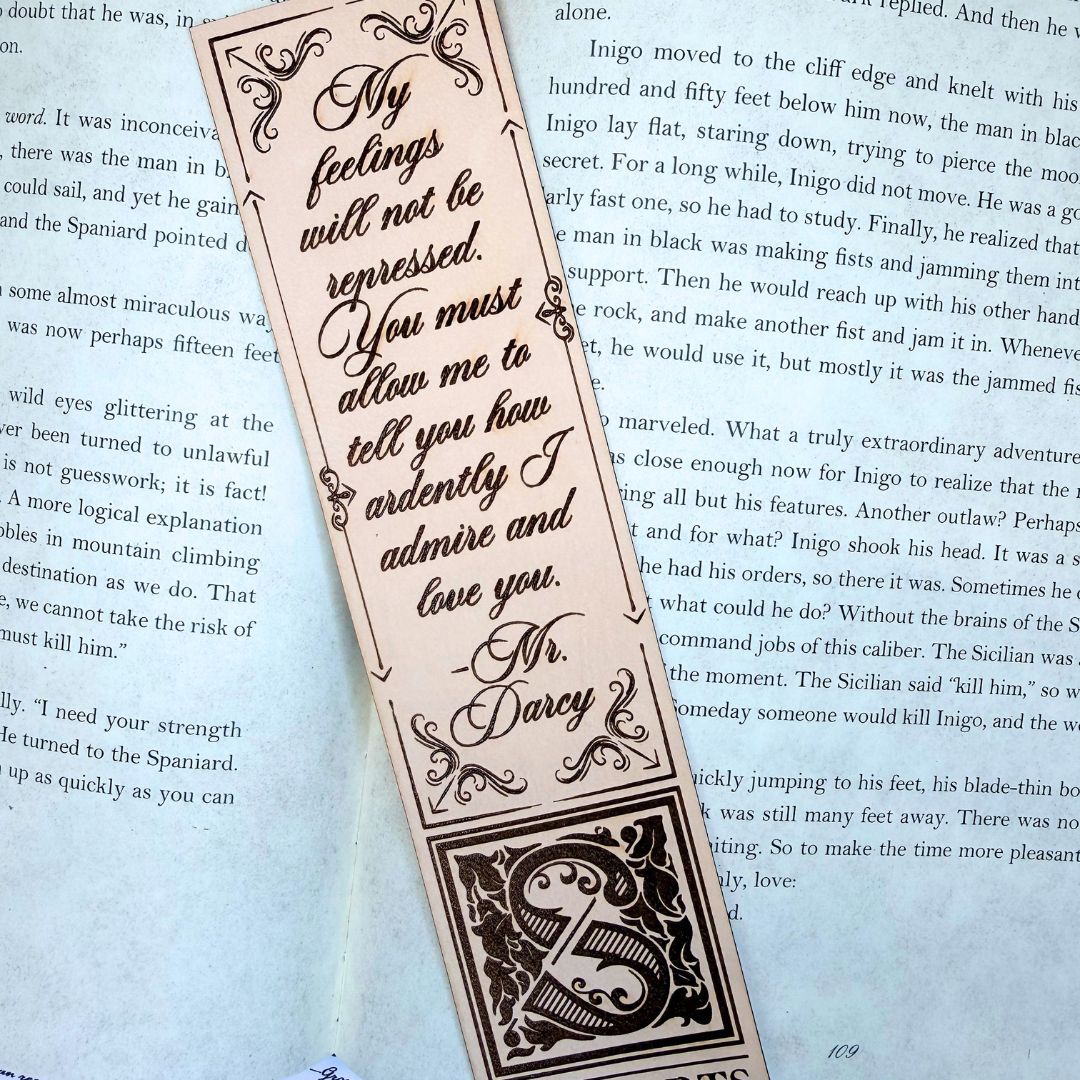 Mr. Darcy Leather Quote Bookmark