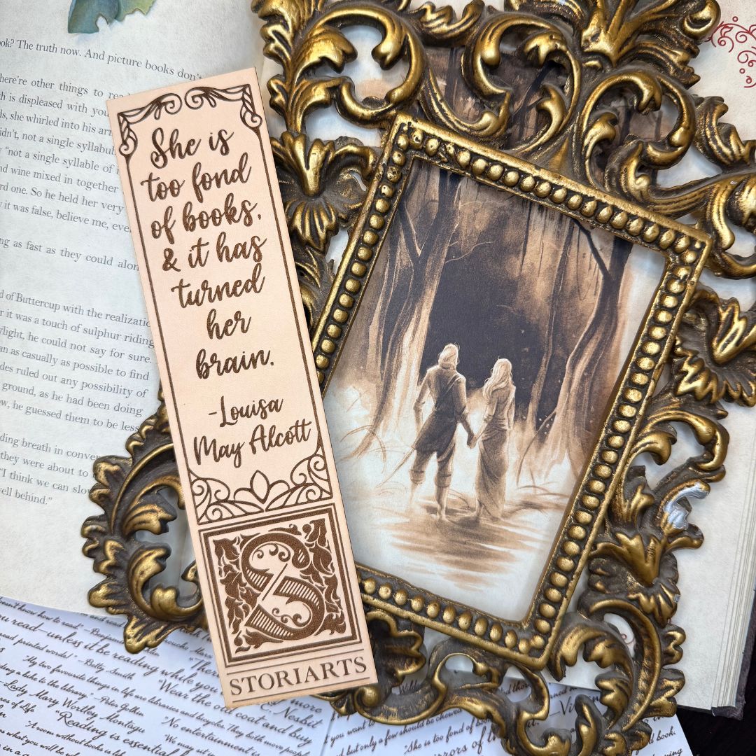 Louisa May Alcott Leather Quote Bookmark